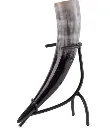 [170168] Wikinger Trinkhorn 200 ml mit Metallhalter – Lebensmittelecht, perfekt für Bier oder Met.webp
