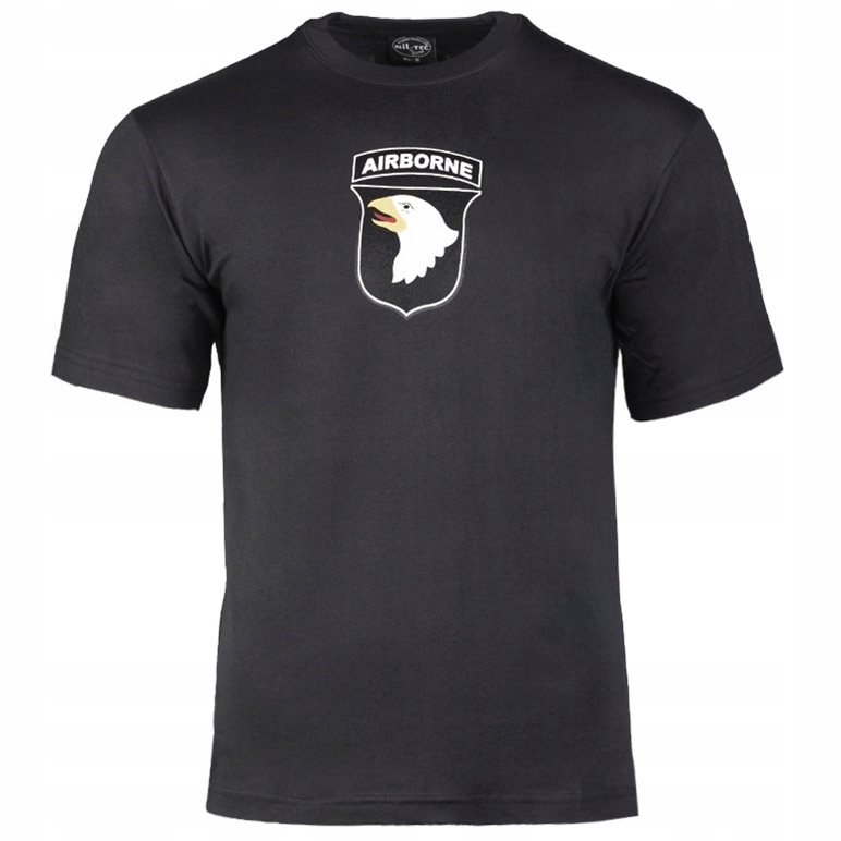 [170313] Leichtes Herren-T-Shirt 101st Airborne Division elastisch Single-Jersey schwarz Grösse L