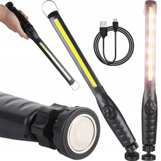 [170323] LED-Werkstattlampe mit Magnet, USB-Aufladung und 360° drehbarem Gehäuse, COB LED