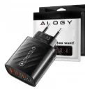 Ladegerät 4-Port USB I 30W PD QC3.0 Schnellladegerät - Schwarz, Alogy