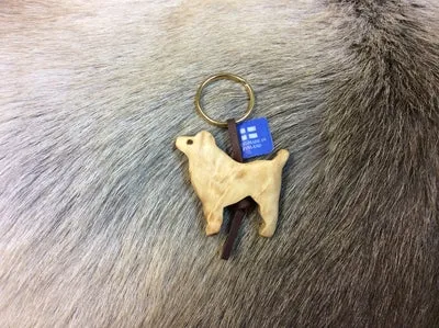 [170360] Schlüsselanhänger "Puddel" aus Karelischer Maserbirke – einzigartiges finnisches Holzunikat