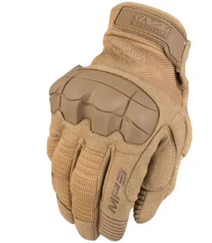 Taktische Handschuhe mit Schutzplatten, Mechanix Wear M-Pact 3 – Coyote, TPR-Schutz, Touchscreen