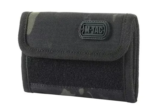 Praktisches Cordura-Portemonnaie mit Klettverschluss, Sichtfach, Münzfach und Kartenfächern, Schwarz