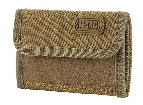 Praktisches Cordura-Portemonnaie mit Klettverschluss, Sichtfach, Münzfach und Kartenfächern, Coyote