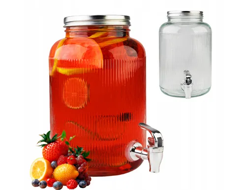 [170529] Glas mit Auslaufhahn für Limonade, Sangria, Cocktails - 4 Liter Inhalt