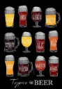 Metallschild "Types of Beer" - Grösse M 30 x 42 cm