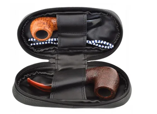 [170565] Elegantes Etui aus Öko-Leder für zwei Tabakpfeifen