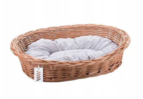 Robustes Hundebett aus Weide – inkl. weichem Kissen