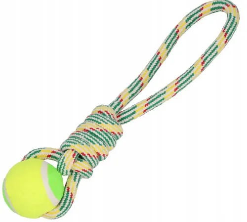 [170639] Zerrspielzeug für Hunde - Tennisball mit Seil