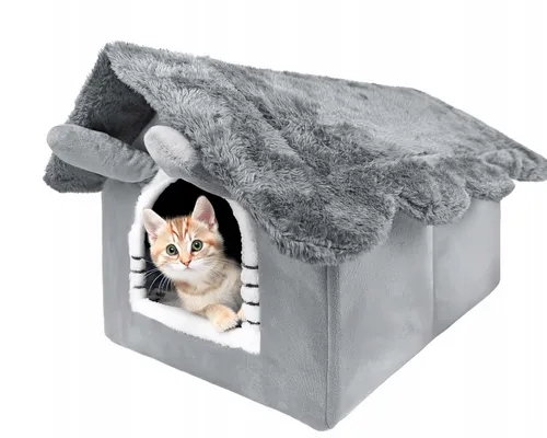 [170682] Plüschhaus für Katzen mit abnehmbaren Dach