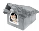 Plüschhaus für Katzen mit abnehmbaren Dach