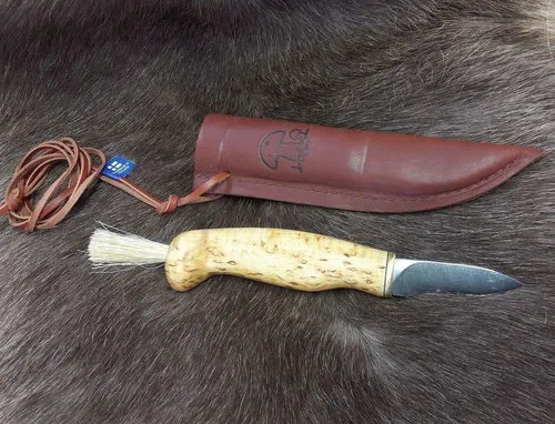 [170014] Pilzmesser aus Finnland mit Bürste - Handgefertigt für Outdoor und Sammeln
