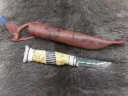Finnisches Jagdmesser - Kaukozebra, Handgefertigt mit Rentiergeweih und Stahlklinge