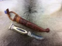 Original Finnisches Jagdmesser im Zebra-Look - Handgefertigt von Kauko Raatniemi