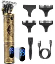 Profi– Bart- & Haarschneider, Trimmer mit LCD-Display USB, kabellos, Gold/Schwarz
