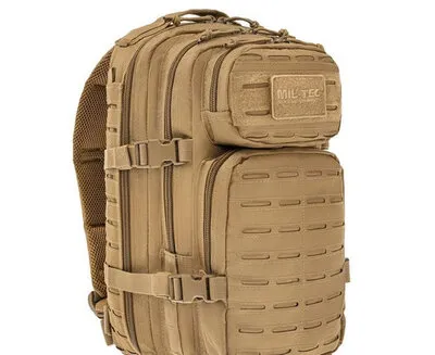 [170033] Taktischer Rucksack Mil-Tec 20 L – MOLLE/Lasercut, Coyote Tan, Polyester & EVA, Outdoor & Alltag