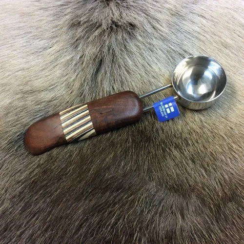 [170038] Kaffeemesslöffel – Handgefertigt in Finnland, Curly-Maserbirke & Stahl, Wood Jewel