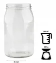 Einmachglas 900 ml mit Deckel – ideal für Marmeladen, Honig, Säfte & Vorräte