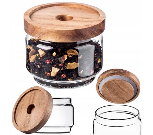 Glas-Aufbewahrungsbehälter mit Bambusdeckel – 250 ml