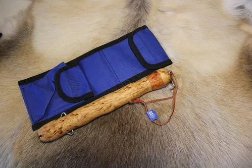 [170050] Ausziehbare Grillgabel – Handgefertigt in Finnland, Curly-Maserbirke & Edelstahl, 110 cm lang