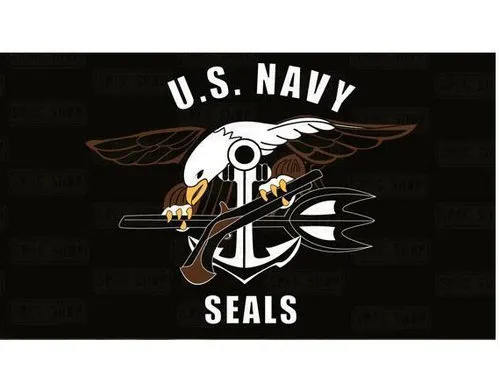 [170060] U.S. Navy SEALs Flagge - Robuste Fan-Flagge aus Polyester, 90 x 150 cm