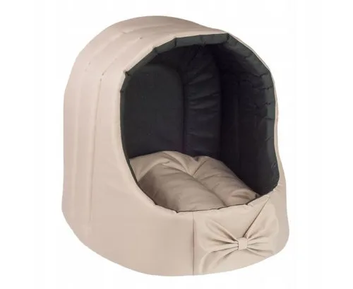 [170061] Kuscheliges Haustierbett L – Beige, Polyester, ausziehbares Kissen, robust und pflegeleicht