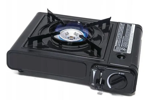 [170062] 2-in-1 Camping-Gaskocher 2500W – Piezozündung, Anti-Rutsch, für Kartusche & Propan
