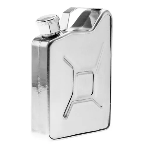 [170069] Kanister-Flachmann aus Edelstahl 170 ml – Anti-Rutsch, sicherer Stand, unterwegs