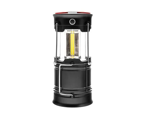 [170073] Campinglampe mit Taschenlampenfunktion – 3 COB LEDs, SOS & Magnetbefestigung, schwarz
