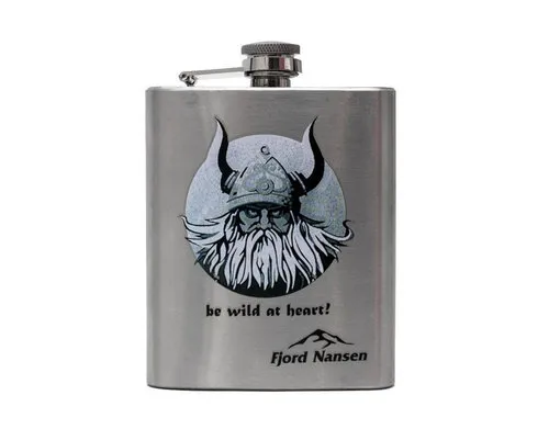 [170076] Flachmann 200ml aus Edelstahl – Wikinger-Motiv, robust & praktisch für Outdoor, Fjord Nansen
