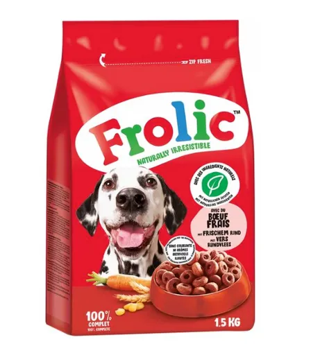 [170960] Hundetrockenfutter - Frolic mit frischem Rind 1 x 1,5 kg