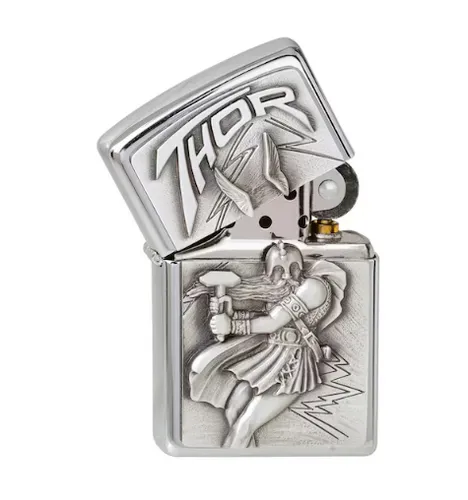 [170996] Zippo Thor Emblem – Legendäres Benzinfeuerzeug mit windfester Kult-Konstruktion