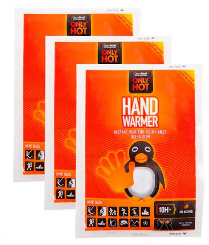 Zuverlässige Handwärmer-Set Only Hot – 3 Stück für bis zu 10 Stunden