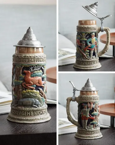 [171003] HAUCOZE Bierkrug mit Deckel – Tradition trifft Handwerkskunst