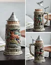 HAUCOZE Bierkrug mit Deckel – Tradition trifft Handwerkskunst