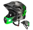 Rockbros Kinderhelm 2-in-1 – mit abnehmbarer Kinnpartie (Grösse M, 54–57 cm) – Farbe Grün