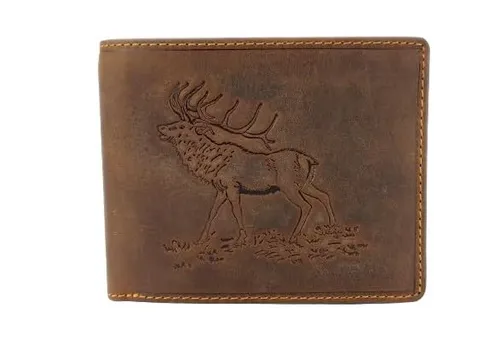[171111] Herren-Geldbörse aus Leder – Perfektes Geschenk für Naturliebhaber, Angler und Jäger