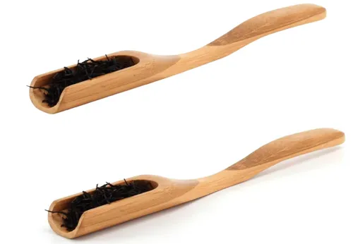 [171113] Bambus Teelöffel Set 2 Stück – 18 cm Teeschaufel für losen Tee, Matcha, Kaffee & Gewürze