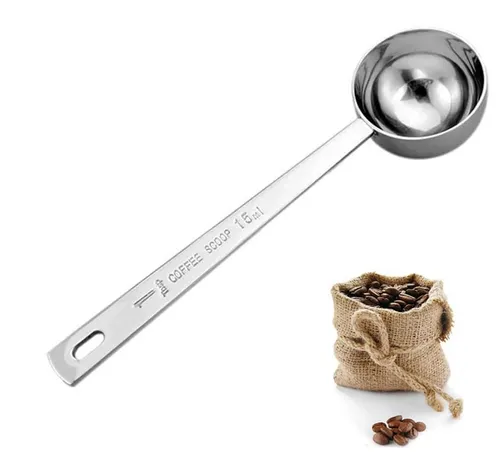 [171114] 15 ml Edelstahl Kaffeelöffel mit langem Griff – Messlöffel für Kaffee, Tee, Kakao & Gewürze