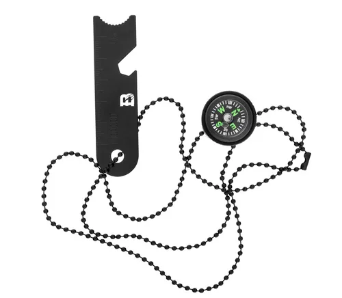 [171125] Badger Outdoor Multifire Feuerstahl – Ferrocerium Feuerstarter mit Kompass, Lineal & Flaschenöffner