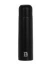 Thermosflasche Liquid Thermos 500 ml – Edelstahl Isolierflasche mit One-Touch Verschluss, Schwarz