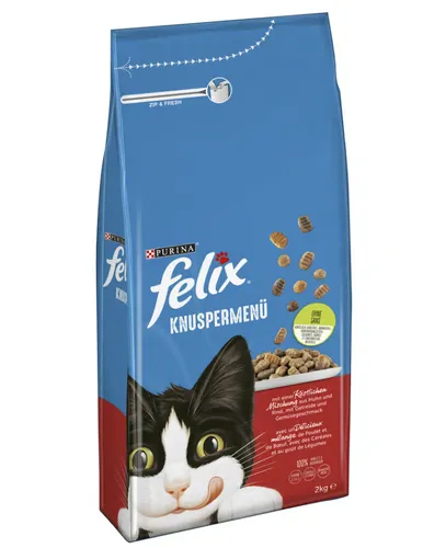 Trocken-Katzenfutter - Felix Knuspermenü Fleisch, 2 kg