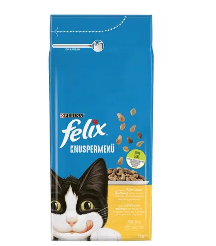 [171164] Katzenfutter Trockenfutter - Purina Felix Knuspermenü Geflügel, 2 kg