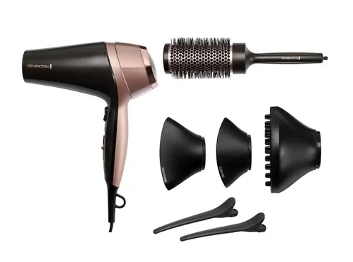 Haartrockner, Föhn mit Stylingaufsätzen für Locken & Glatt  Ionen Curl & Straight 2200W – Remington