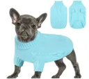 Hundepulli mit Zopfmuster – Warmer Strickpullover für kleine Hunde, Aquamarin