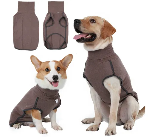 [171183] Hundepullover aus Fleece – Weicher & warmer Wintermantel für kleinere Hunde, Braun