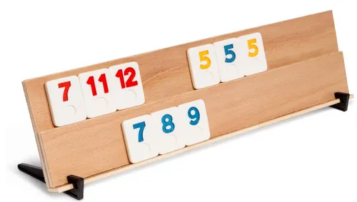 [171191] Rummy Holzspiel – Klassisches Brettspiel aus Buchenholz mit 106 robusten Kacheln