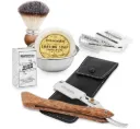 Störtebekker Premium Rasiermesser Set Herren – Lederetui mit Pinsel, Schale & Rasierklingen