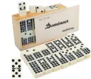 Doublefan Domino Spiel Double 9 mit Spinner, 55 Steine, Holzkasten, klassisches Brettspiel