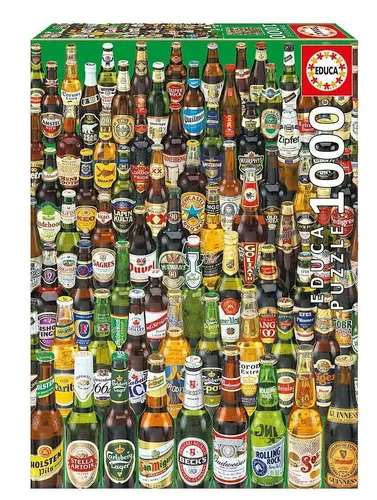 [171220] Educa Puzzle 1000 Teile – Biersorten der Welt, Collage für Erwachsene, 48 x 68 cm